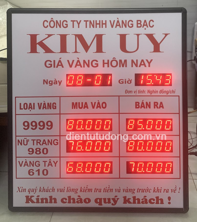 bảng giá vàng 9999